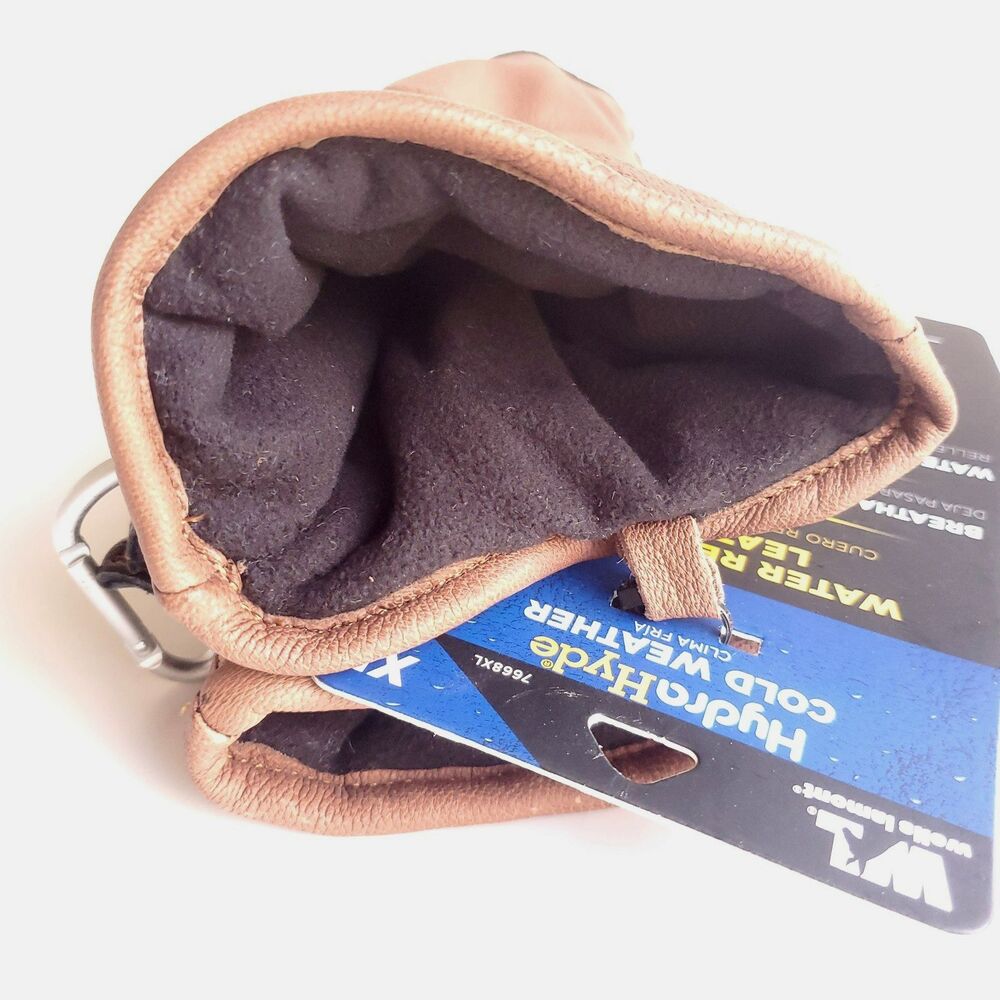 Wells Lamont Hydrahyde Full Finger Glove Mittens XL (Fit smaller) Leather Brown - Picture 6 of 12